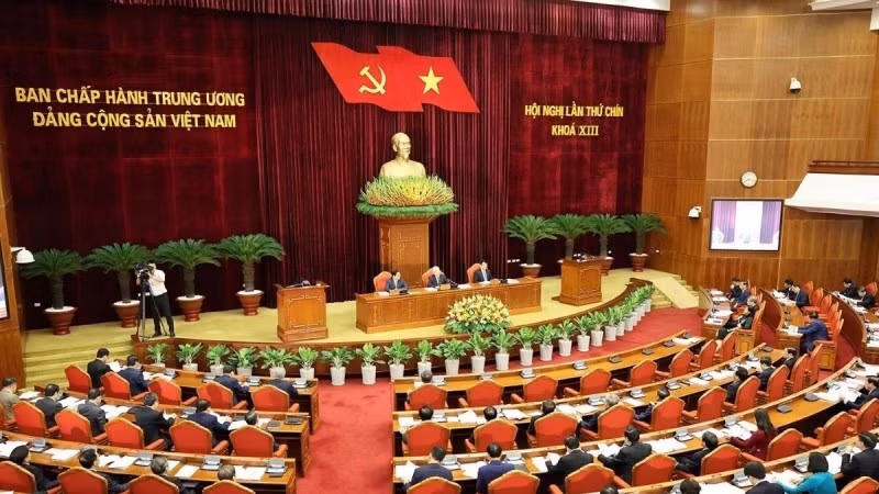 Phiên khai mạc Hội nghị Trung ương lần thứ 9, khóa XIII. (Ảnh: Trí Dũng/TTXVN)