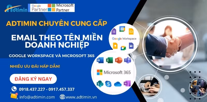 Email theo tên miền doanh nghiệp - Email Google workspace và Email Microsoft 365.