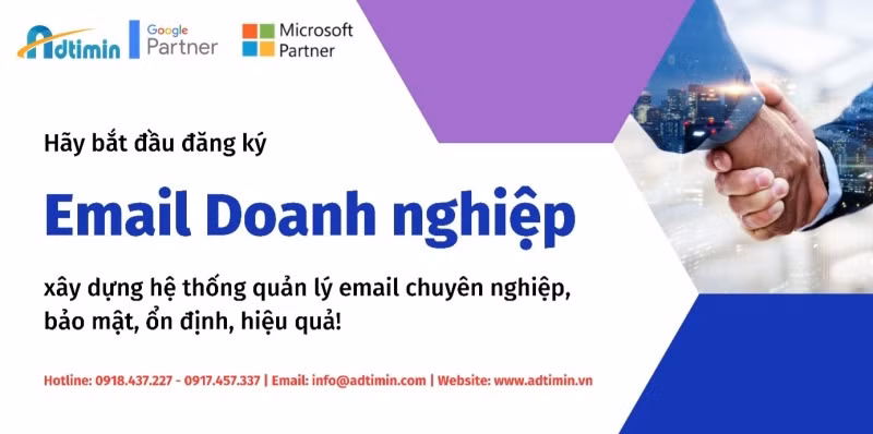 Đăng ký email theo tên miền doanh nghiệp.