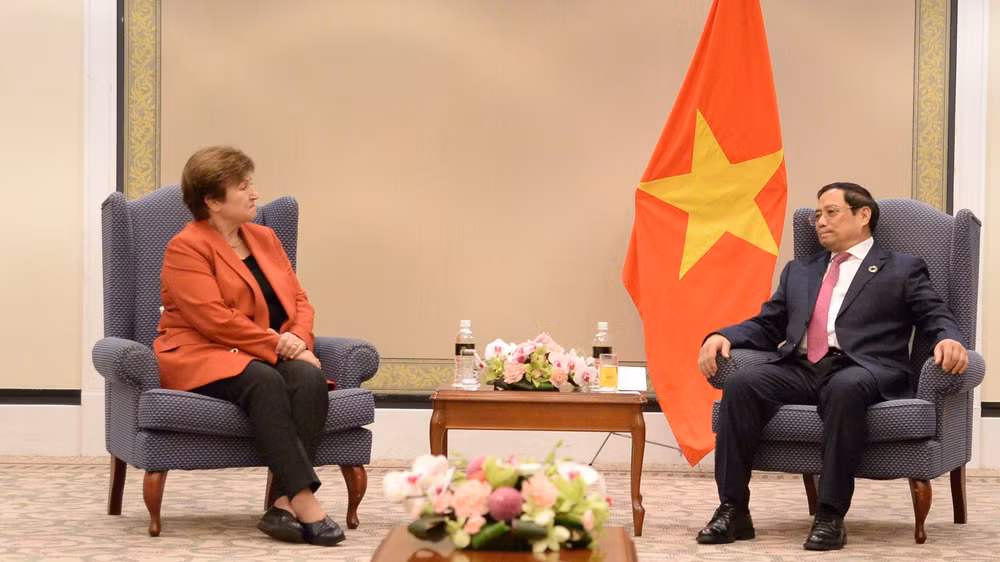 Thủ tướng Phạm Minh Chính gặp Tổng Giám đốc Quỹ Tiền tệ Quốc tế (IMF) Kristalina Georgieva (Ảnh: Thanh Giang) Thủ tướng Phạm Minh Chính gặp Tổng Giám đốc Quỹ Tiền tệ Quốc tế (IMF) Kristalina Georgieva (Ảnh: Thanh Giang)