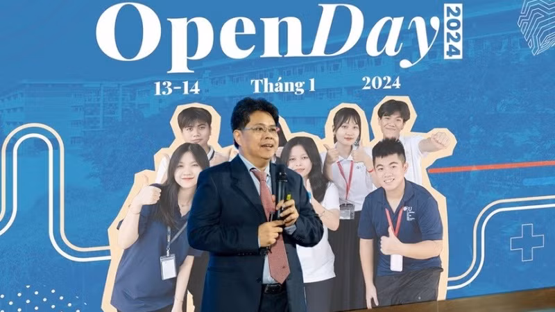 Tiến sĩ Nguyễn Ngọc Huy, Phó Hiệu trưởng Nhà trường chia sẻ tại chương trình.