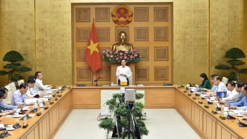 Đồng chí Lê Minh Khái, Phó Thủ tướng Chính phủ chủ trì phiên họp Ban chỉ đạo điều hành giá. (Ảnh: VGP/Quang Thương)