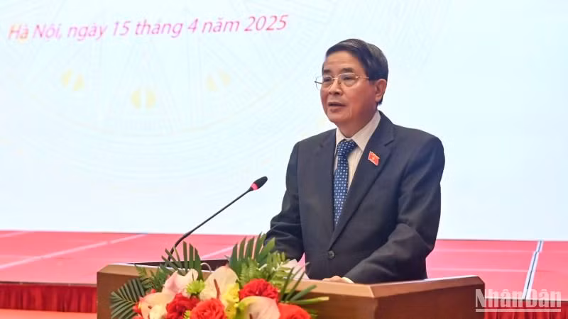 Phó Chủ tịch Quốc hội Nguyễn Đức Hải phát biểu tổng kết công tác tổ chức. (Ảnh: Duy Linh)