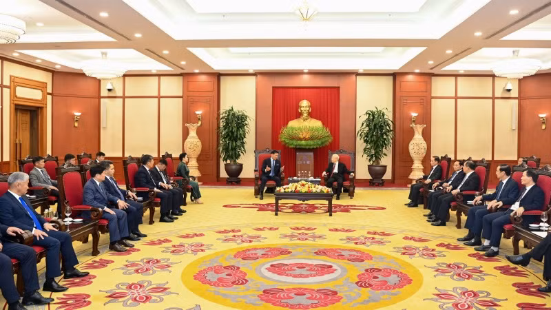Quang cảnh buổi tiếp tại Trụ sở Trung ương Đảng.