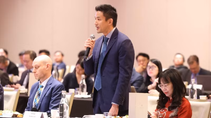 Đại diện doanh nghiệp Singapore phát biểu ý kiến tại Tọa đàm. (Ảnh: Thống Nhất/TTXVN) Đại diện doanh nghiệp Singapore phát biểu ý kiến tại Tọa đàm. (Ảnh: Thống Nhất/TTXVN)