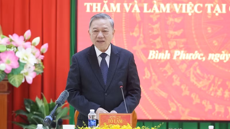 Tổng Bí thư Tô Lâm phát biểu tại buổi làm việc. (Ảnh: Thống Nhất/TTXVN) Tổng Bí thư Tô Lâm phát biểu tại buổi làm việc. (Ảnh: Thống Nhất/TTXVN)