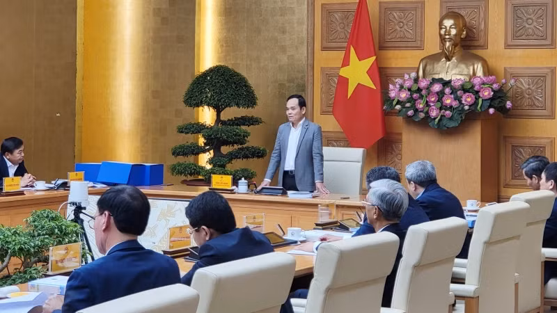 Phó Thủ tướng Chính phủ Trần Lưu Quang phát biểu tại cuộc họp.