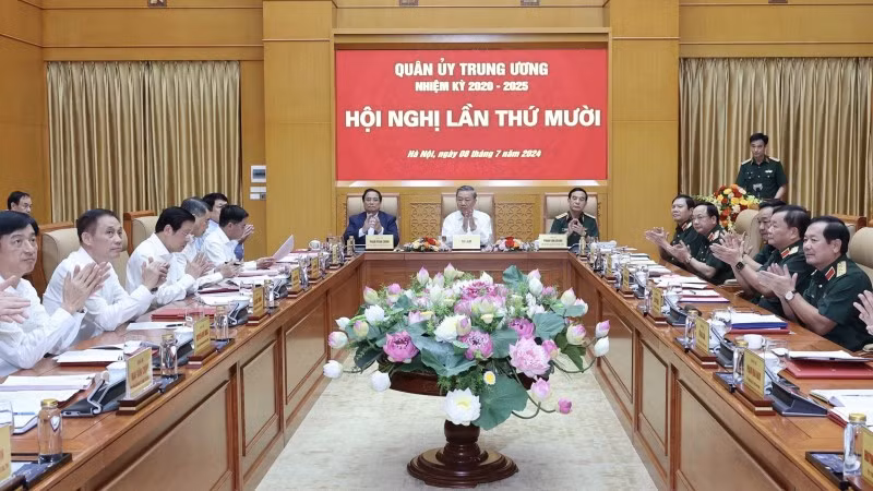 Hội nghị Quân ủy Trung ương lần thứ 10. (Ảnh: Nhan Sáng/TTXVN)