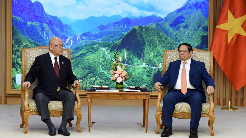 Thủ tướng Phạm Minh Chính tiếp ông Takebe Tsutomu, Cố vấn Đặc biệt Liên minh Nghị sĩ hữu nghị Nhật-Việt. Thủ tướng Phạm Minh Chính tiếp ông Takebe Tsutomu, Cố vấn Đặc biệt Liên minh Nghị sĩ hữu nghị Nhật-Việt.
