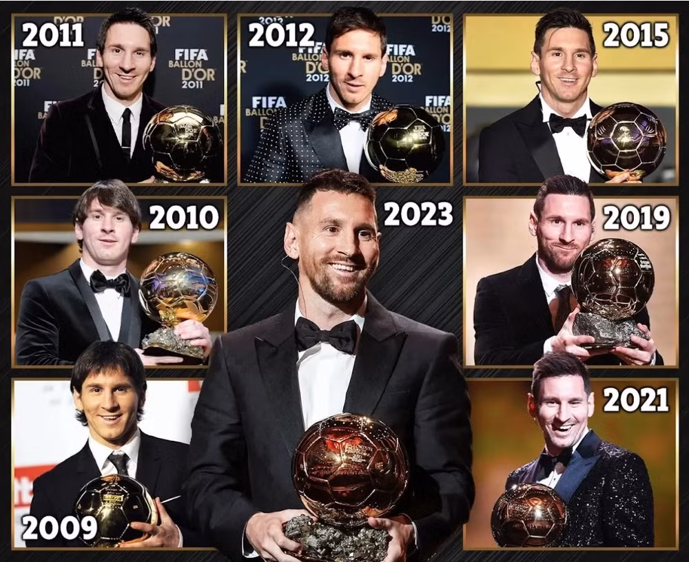 Messi 8 lần giành Quả bóng Vàng. Messi 8 lần giành Quả bóng Vàng.
