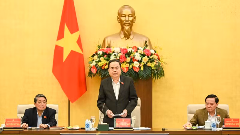 Chủ tịch Quốc hội Trần Thanh Mẫn phát biểu khai mạc cuộc họp. (Ảnh: Duy Linh)