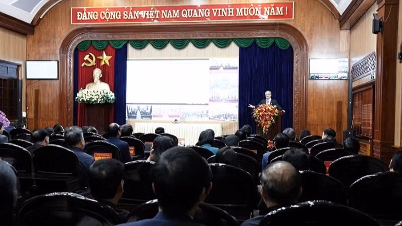 Hội nghị được kết nối trực tuyến từ tỉnh đến cơ sở.