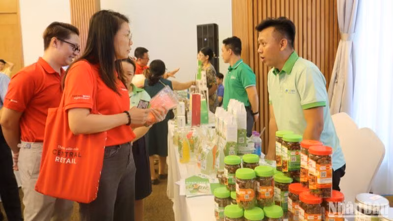 Chủ thể OCOP giới thiệu sản phẩm OCOP mủ trôm Ninh Thuận, kỳ vọng sớm được đưa hàng vào tiêu thụ tại hệ thống siêu thị GO!, Big C của Central Retail.