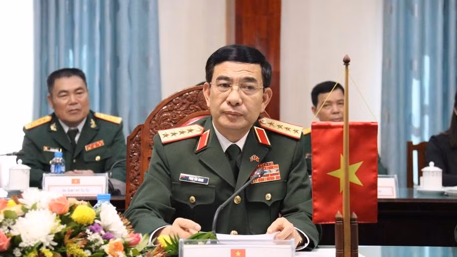 Đại tướng Phan Văn Giang phát biểu tại Hội đàm. (Ảnh: Trịnh Dũng)
