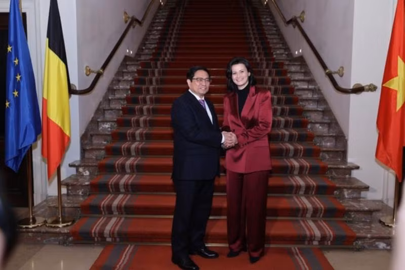 Chủ tịch Thượng viện Bỉ Stephanie D’Hose đánh giá chuyến thăm chính thức Bỉ của Thủ tướng đã diễn ra thành công tốt đẹp và khẳng định rất quan tâm đến các nội dung kinh tế trong chuyến thăm. (Ảnh: VGP/Nhật Bắc)