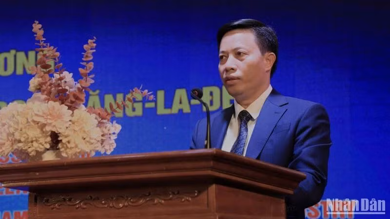 Phó Chủ tịch Ủy ban nhân dân tỉnh Thái Bình Lại Văn Hoàn nêu bật tầm quan trọng của Diễn đàn giao thương giữa hai nước.