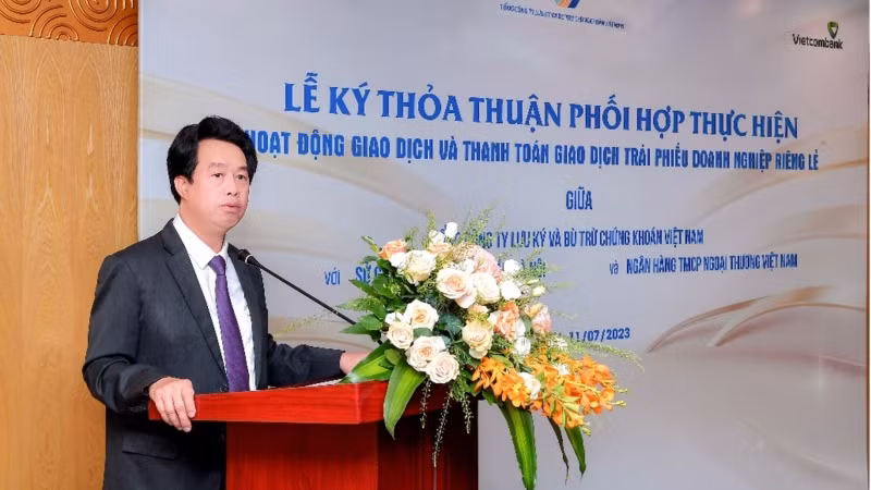 Ông Nguyễn Mỹ Hào, Thành viên Hội đồng quản trị Vietcombank phát biểu tại Lễ ký kết. Ông Nguyễn Mỹ Hào, Thành viên Hội đồng quản trị Vietcombank phát biểu tại Lễ ký kết.