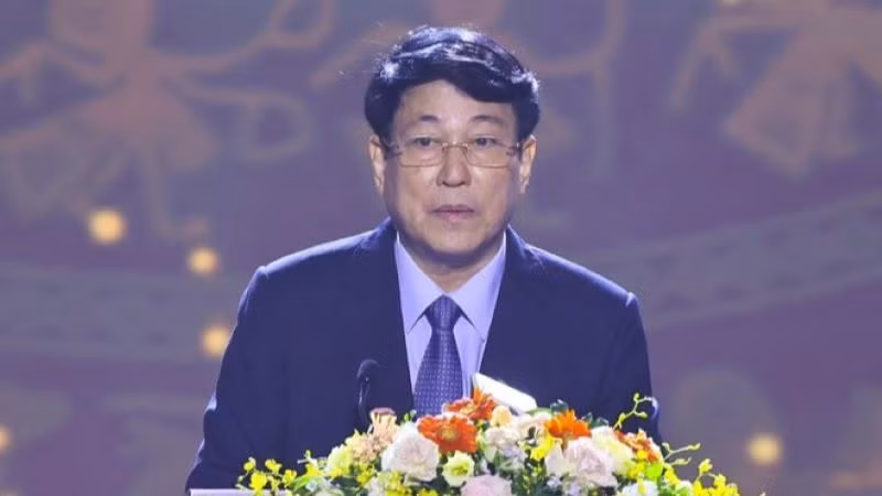 Thường trực Ban Bí thư Lương Cường phát biểu tại chương trình. Thường trực Ban Bí thư Lương Cường phát biểu tại chương trình.