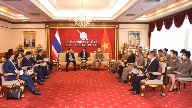 Buổi làm việc giữa đoàn công tác Bộ Công an Việt Nam và Cảnh sát Hoàng gia Thái Lan.
