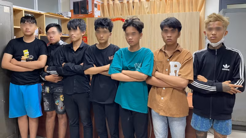Bảy trong số chín đối tượng của băng cướp bị bắt giữ.