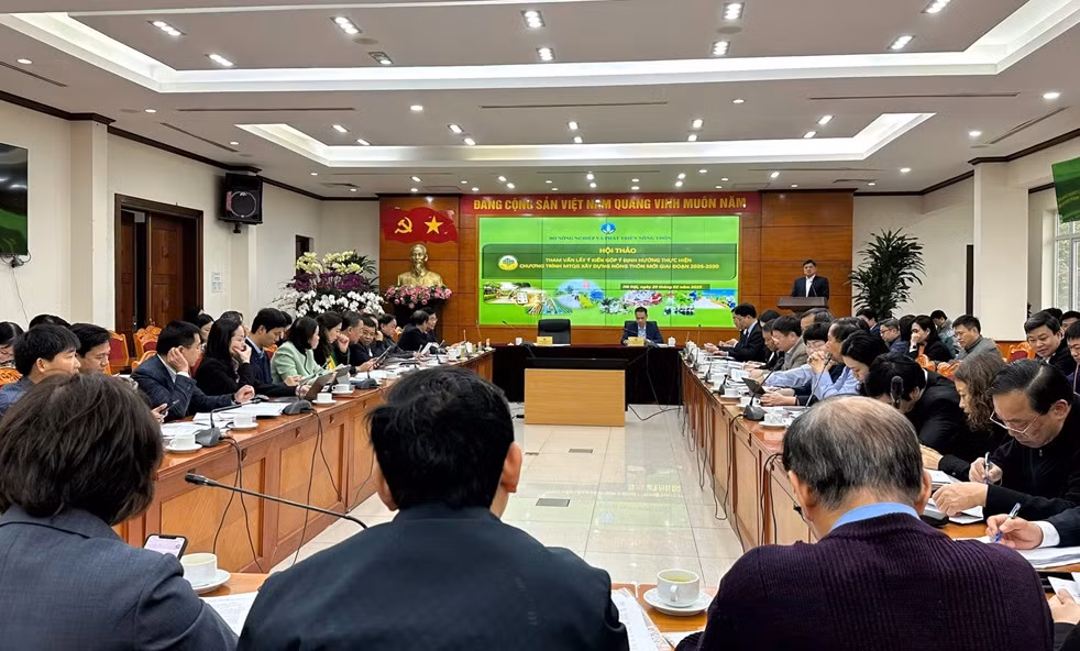 Toàn cảnh cuộc họp lấy ý kiến góp ý định hướng thực hiện chương trình Mục tiêu Quốc gia xây dựng nông thôn mới - Ảnh: VGP/Đỗ Hương