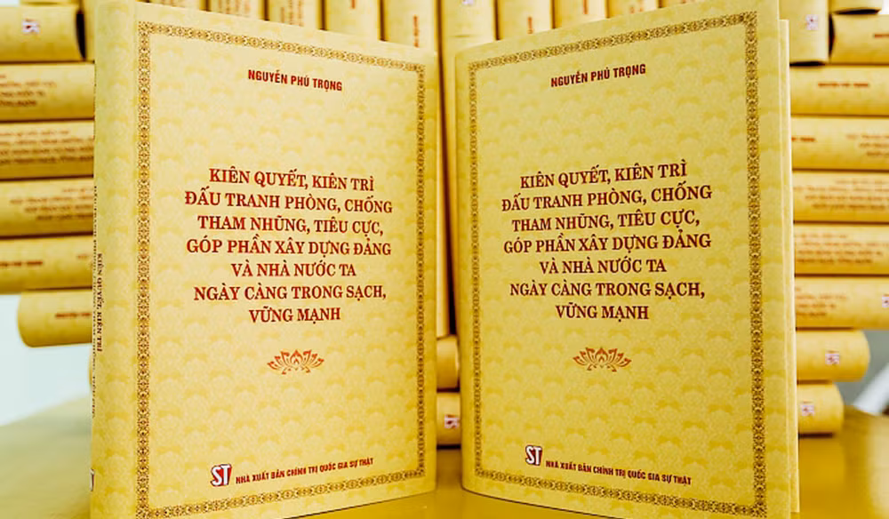 Cuốn sách Kiên quyết, kiên trì đấu tranh phòng, chống tham nhũng, tiêu cực, góp phần xây dựng Đảng và Nhà nước ta ngày càng trong sạch, vững mạnh.
