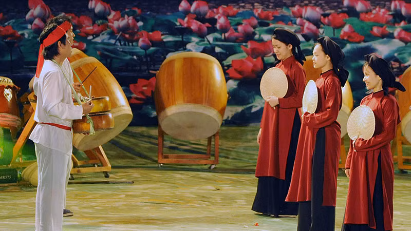 Biểu diễn hát Xoan, Di sản văn hóa phi vật thể đại diện của nhân loại. (Ảnh AN KHÁNH)