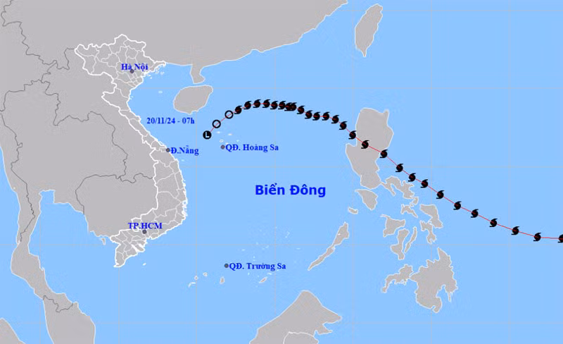 Áp thấp nhiệt đới tiếp tục suy yếu và tan dần. (Nguồn: nchmf.gov.vn)