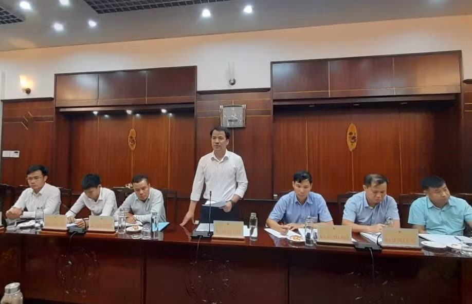 Đồng chí Ngô Văn Cương phát biểu tại buổi làm việc.