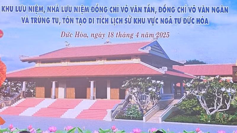 Phối cảnh khu lưu niệm, nhà lưu niệm đồng chí Võ Văn Tần và Võ Văn Ngân.