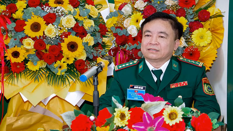 Đại tá Nguyễn Trìu Mến, Bí thư Đảng ủy, Chính ủy Bộ đội Biên phòng tỉnh phát biểu chỉ đạo Đại tá Nguyễn Trìu Mến, Bí thư Đảng ủy, Chính ủy Bộ đội Biên phòng tỉnh phát biểu chỉ đạo