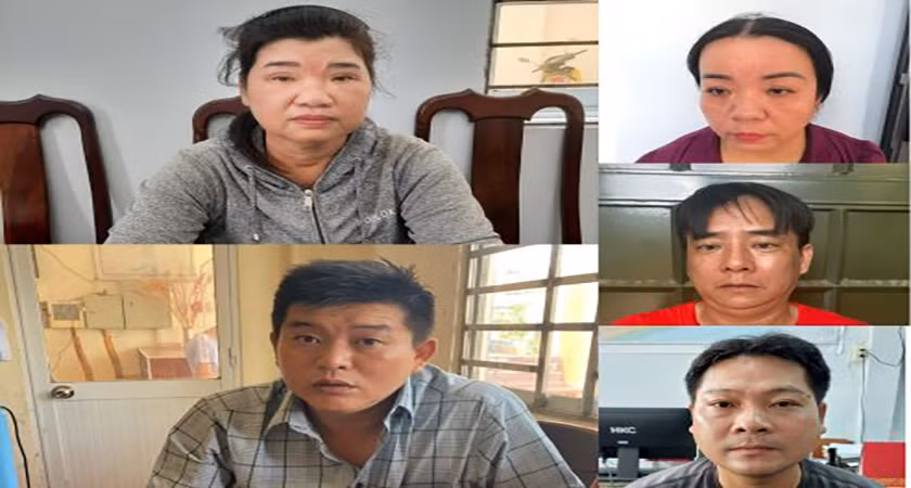 Các đối tượng: Bùi Thu Hà, Dương Nhựt Quế, Nguyễn Thị Cúc, Huỳnh Văn Lến, Đỗ Bé Hoàng (từ trên xuống, từ trái sang) Các đối tượng: Bùi Thu Hà, Dương Nhựt Quế, Nguyễn Thị Cúc, Huỳnh Văn Lến, Đỗ Bé Hoàng (từ trên xuống, từ trái sang)