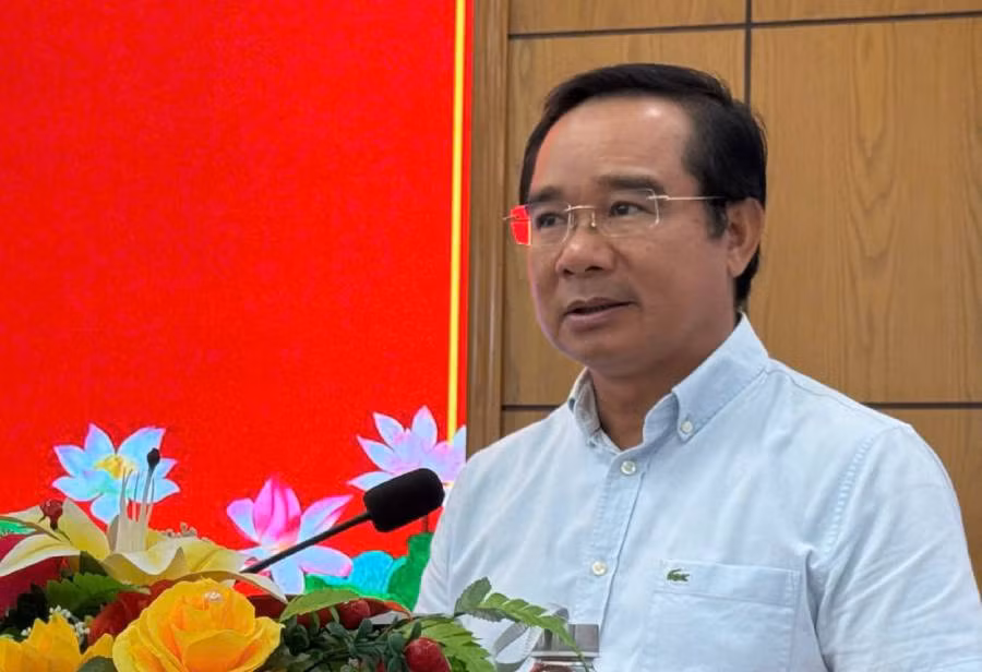 Bí thư Tỉnh ủy Long An Nguyễn Văn Được phát biểu chỉ đạo.