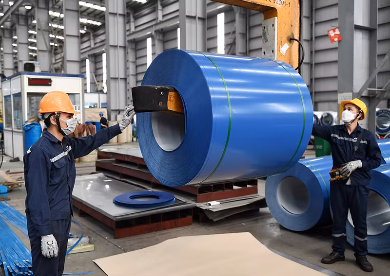 Sản xuất thép tại Tập đoàn Hòa Phát. Ảnh | TRẦN TUẤN Sản xuất thép tại Tập đoàn Hòa Phát. Ảnh | TRẦN TUẤN