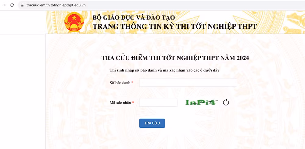 Trang tra cứu điểm thi chính thức của Bộ Giáo dục và Đào tạo Trang tra cứu điểm thi chính thức của Bộ Giáo dục và Đào tạo