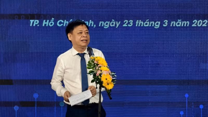 Phó Giáo sư, Tiến sĩ Lê Quốc Cường, Phó Trưởng Ban Quản lý Khu Công nghệ cao Thành phố Hồ Chí Minh phát biểu tại vòng sơ tuyển.