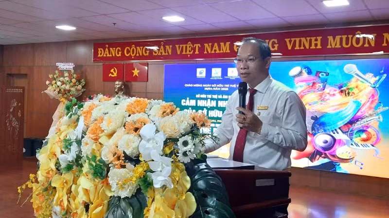 Đại biểu phát biểu tại buổi hưởng ứng Ngày Sở hữu trí tuệ thế giới.