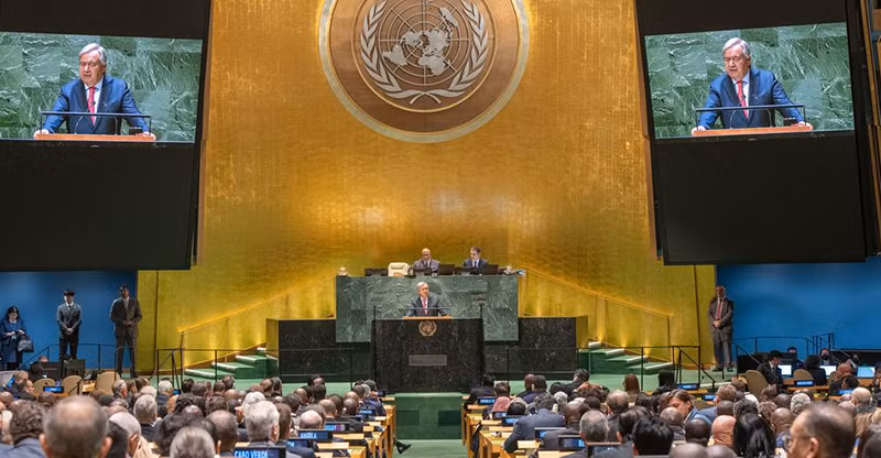 Tổng Thư ký António Guterres phát biểu khai mạc phiên tranh luận chung tại kỳ họp thứ 78 của Đại hội đồng Liên hợp quốc. (Ảnh: UN)