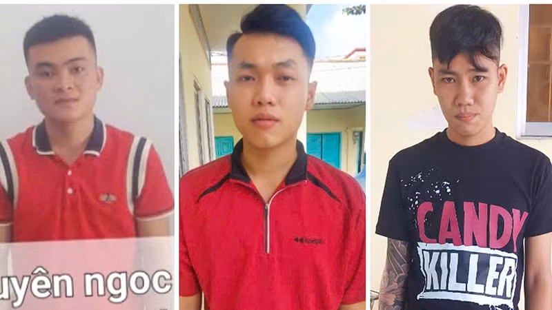 Các đối tượng Phát, Khang và Huy bị Công an thành phố Vĩnh Long bắt giữ. (Ảnh: Công an cung cấp)