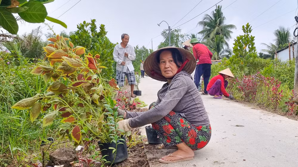Nhiều người đã lớn tuổi nhưng vẫn hăng hái tham gia các phong trào ở Chi bộ ấp.