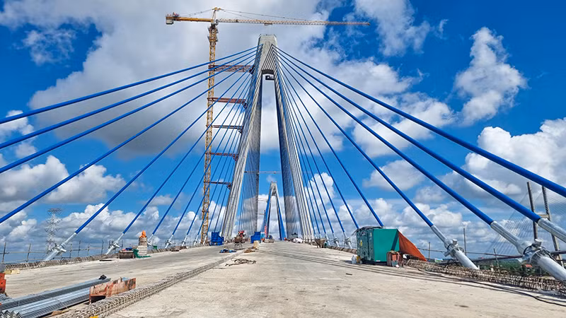 Cầu Mỹ Thuận 2 dự kiến đưa vào sử dụng năm 2023.