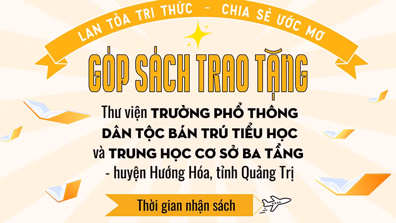 Ban tổ chức sẽ phát động chương trình góp sách trao tặng Thư viện Trường Phổ thông dân tộc bán trú Tiểu học và Trung học cơ sở Ba Tầng, huyện Hướng Hóa, tỉnh Quảng Trị.