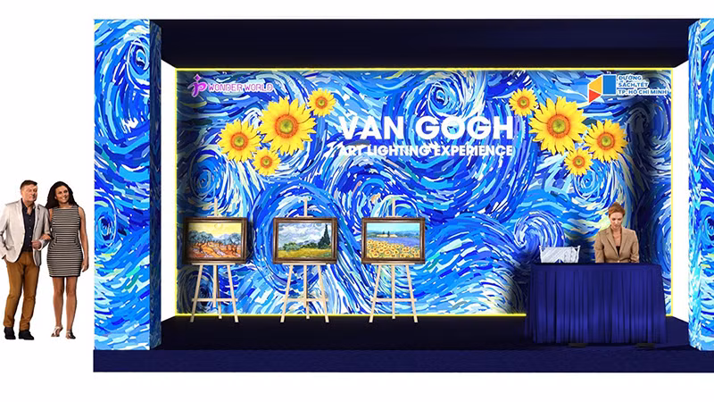 Lần đầu tiên một không gian công nghệ thực tế ảo về tranh Van Gogh được giới thiệu tại Lễ hội Đường Sách Tết Giáp Thìn 2024.