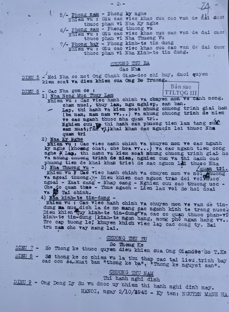Nghị định số 08-BKT/VP ngày 2/10/1945. Tài liệu do Trung tâm Lưu trữ quốc gia III cung cấp Nghị định số 08-BKT/VP ngày 2/10/1945. Tài liệu do Trung tâm Lưu trữ quốc gia III cung cấp