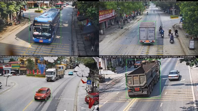 Nhiều phương tiện tham gia giao thông bị xử lý hành vi không chấp hành hiệu lệnh, chỉ dẫn của vạch kẻ đường. (Ảnh: CÔNG AN HÀ GIANG)