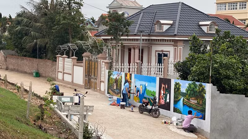 Một góc xã nông thôn mới Cổ Đô, huyện Ba Vì, Hà Nội.