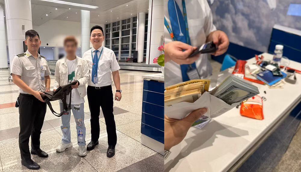 Anh Ch. vui mừng khi nhận lại tài sản để quên tại sân bay Nội Bài.