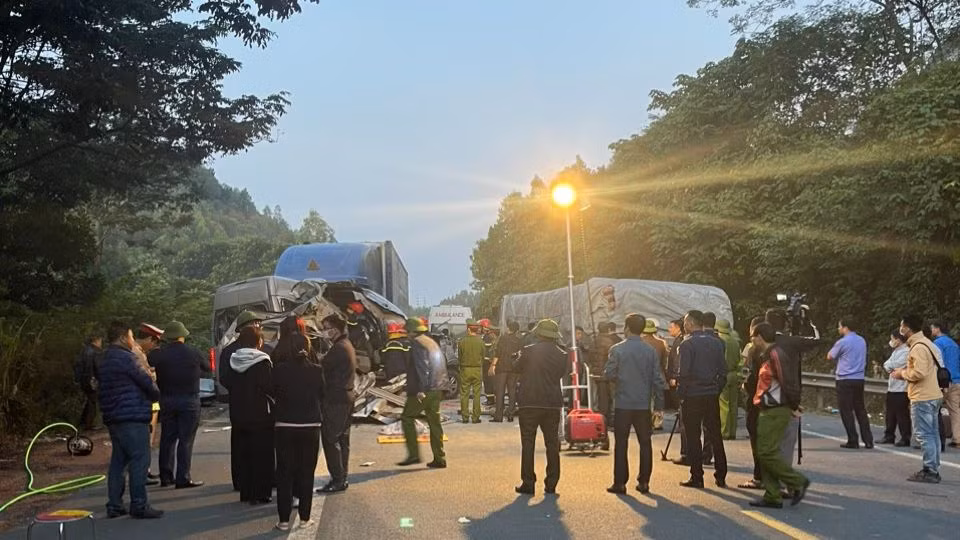 Hiện trường vụ tai nạn.