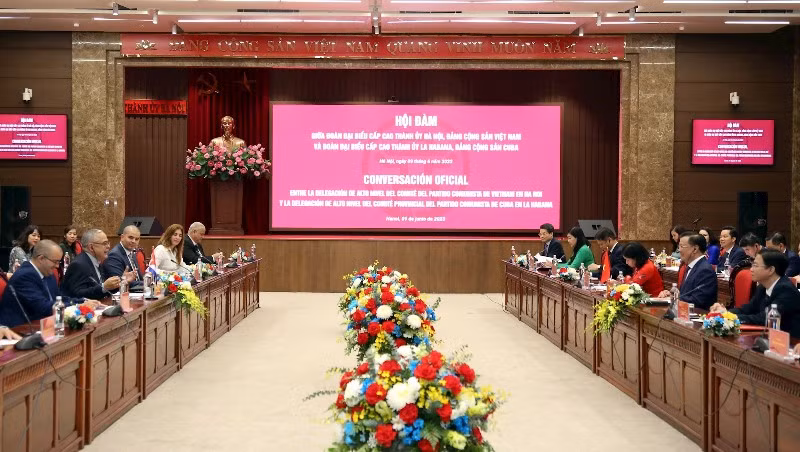Quang cảnh cuộc hội đàm.
