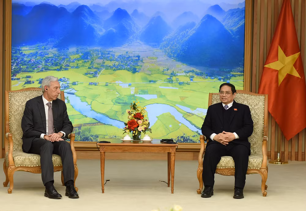 Thủ tướng Phạm Minh Chính tiếp Bộ trưởng Ngoại giao Cộng hòa Bồ Đào Nha Joao Gomes Cravinho.